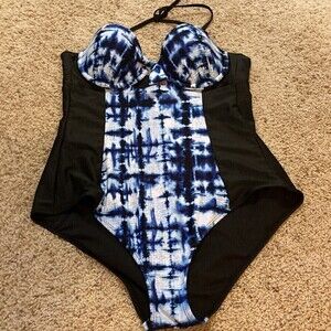 Bongo tiedye halter One Piece Swimsuit